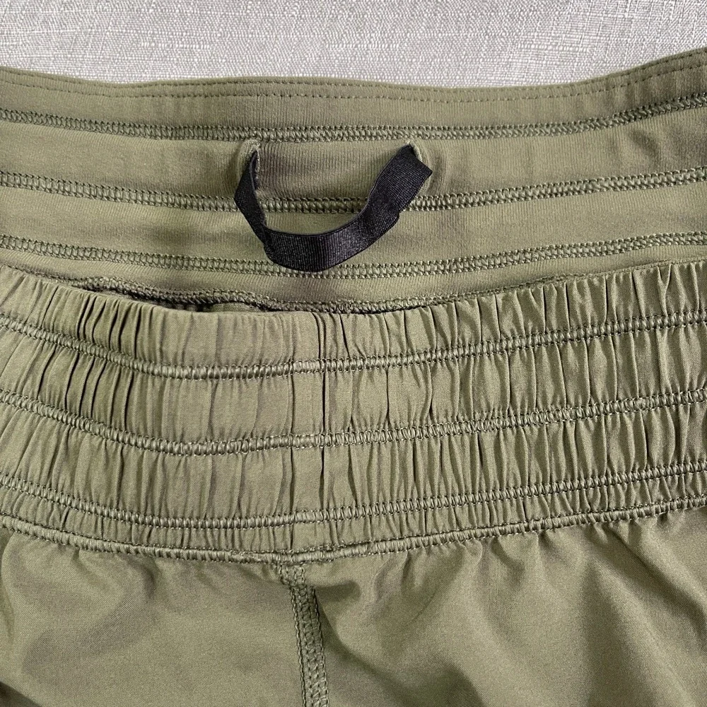 Lululemon For Love Crop 23 Swift Ultra Pant Women 10 Olive Green Black Mesh Lace